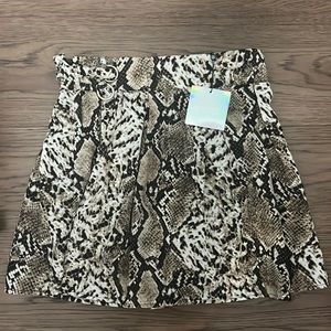 Never worn brown snakeskin mini skirt!